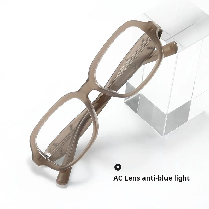 OLLYMURS Fashion High Quality Acetate Glasses Women Retro Oval Men's Eyewear Big Size Optical Prescription Eyeglasses Frame BC2