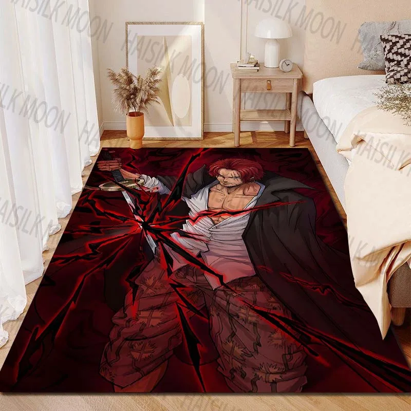 15 Size One Piece Red Hair Shanks Printing Carpet for Living Room Bedroom Kid's Room Home Decor Area Rug Sofa Cloakroom Play Mat