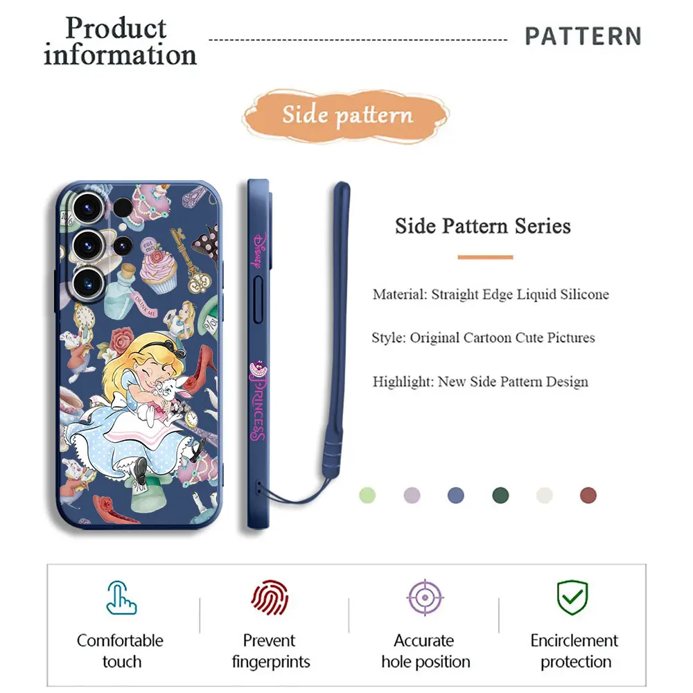 Disney Alice in wonderland Silicone Case for Samsung Galaxy S22 Plus S24 Ultra S23 Ultra 5G S21 S20 FE Cover