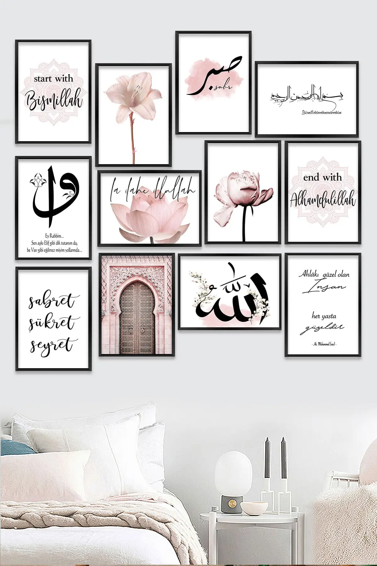 Ensemble de table avec cadre en Mdf, 12 pièces