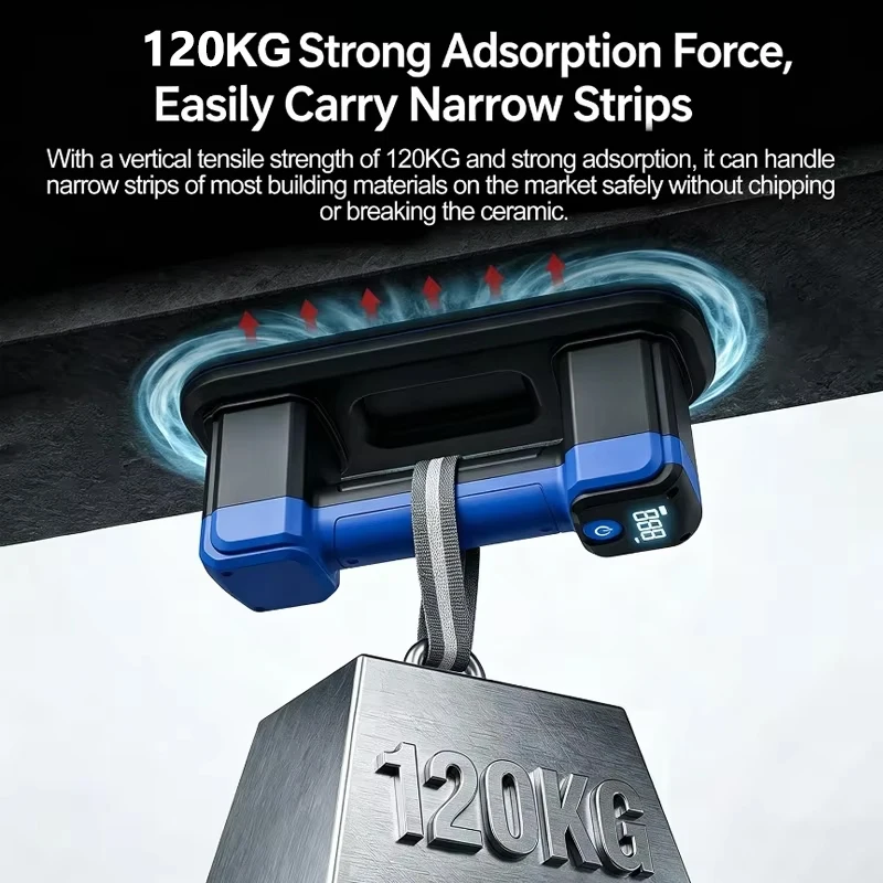 Narrow Strips Electric Vacuum Suction Cup for Tiles Glass Lifting Tools 120KG Bearing Capacity Heavy Duty Air Pump Lifter