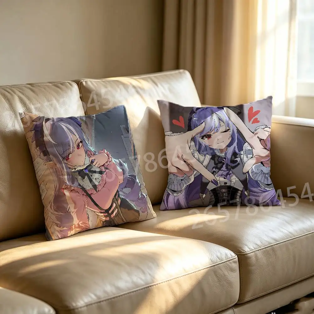 V-vivian Z-zenless zone zero Polyester Printed Pillow Cover Square 30 35 40 45 50 55 cm Soft for Sofa Bed Car Home Decor