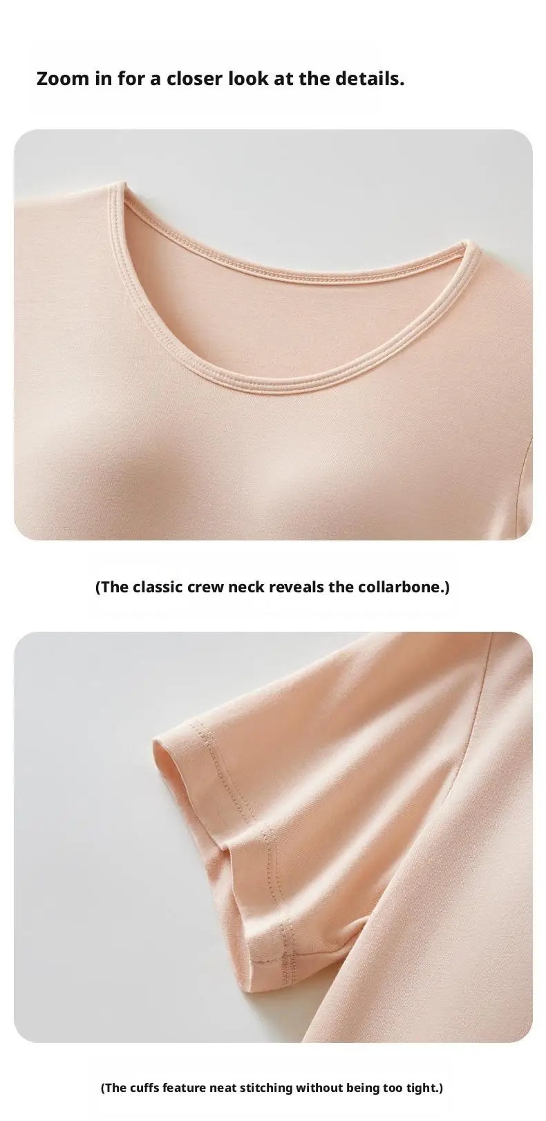 Ubowen Für 40-90 kg große Frauen, Übergrößen-T-Shirt mit kurzen Ärmeln, integriertem BH, Rundhalsausschnitt und festem Körbchen. – Detail 19