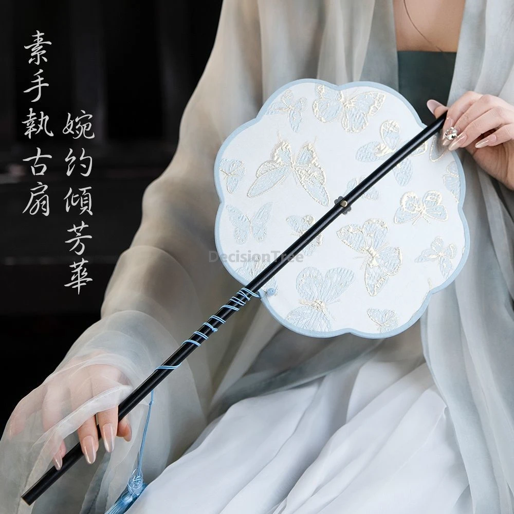 

2025 складной и складной поясной веер ручной работы в китайском древнем стиле для фотосъемки ханьфу, круглый веер Ципао, реквизит для танцевального выступления