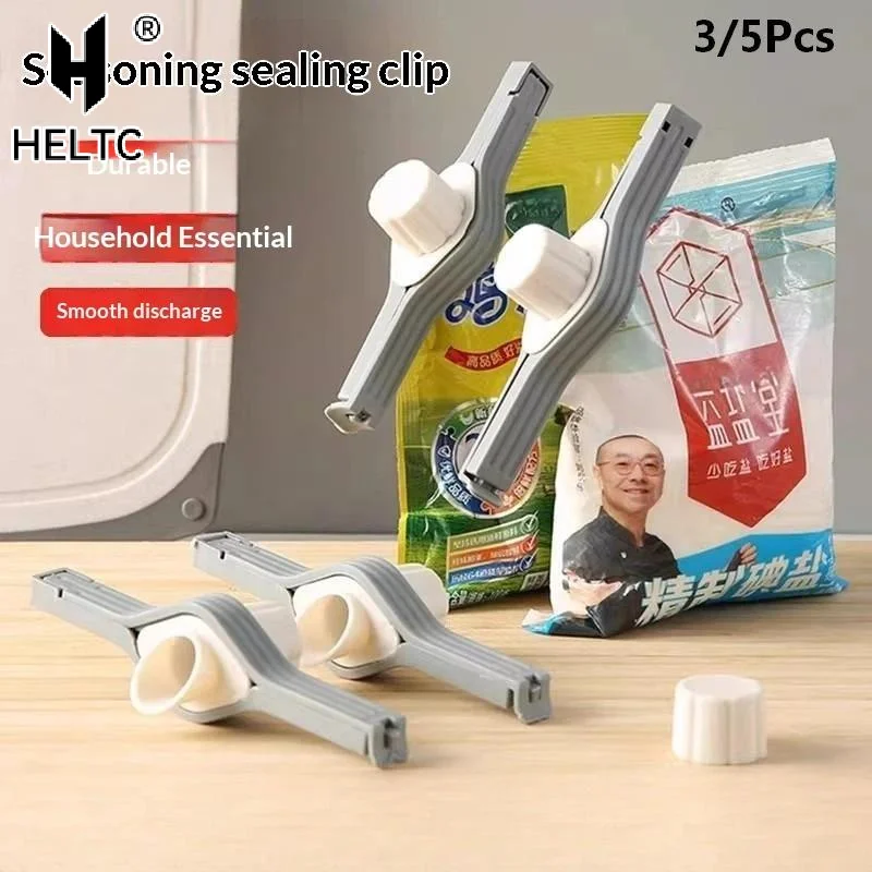 3/5Pcs Food Bag Milk Powder Bag Sealing Clips Airtight Moisture Proof Convenient Pour Spout For Kitchen Seasoning Storage