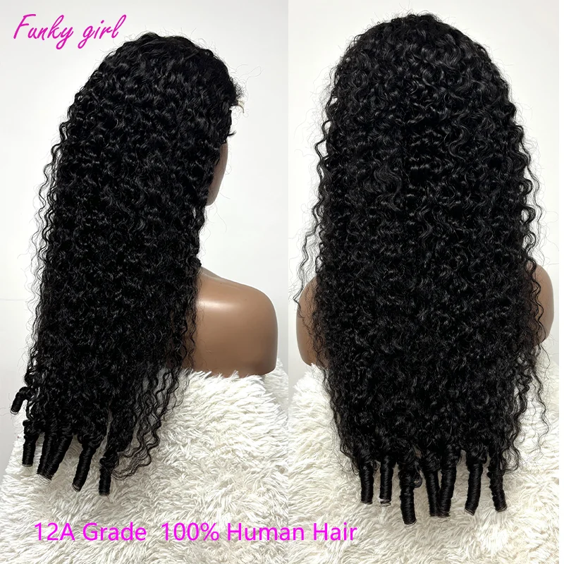 Burmese Curly 12A Grade Human Hair Wigs Brazilian Burmese Curl Wigs Lace Frontal Wig For Women HD Transparent Lace For Woman