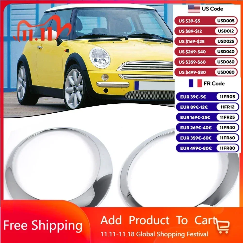 Car Headlight Cover Headlight Trim Ring Car Modification Anti-corrosion Easy To Use High-quality Materials Light Weight