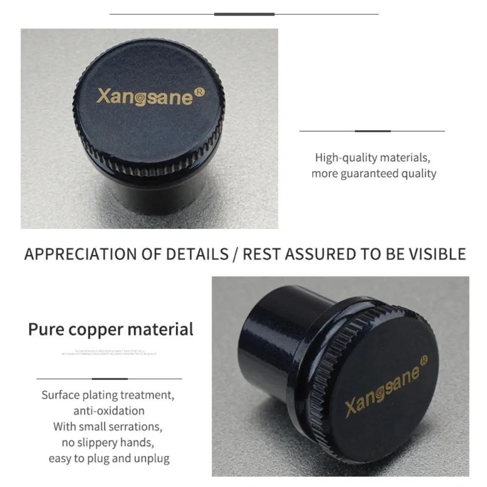 Pure Copper Rhodium Plated XLR Dust Cap Audio Balance Shielding Cover Power Amplifier Socket Protector