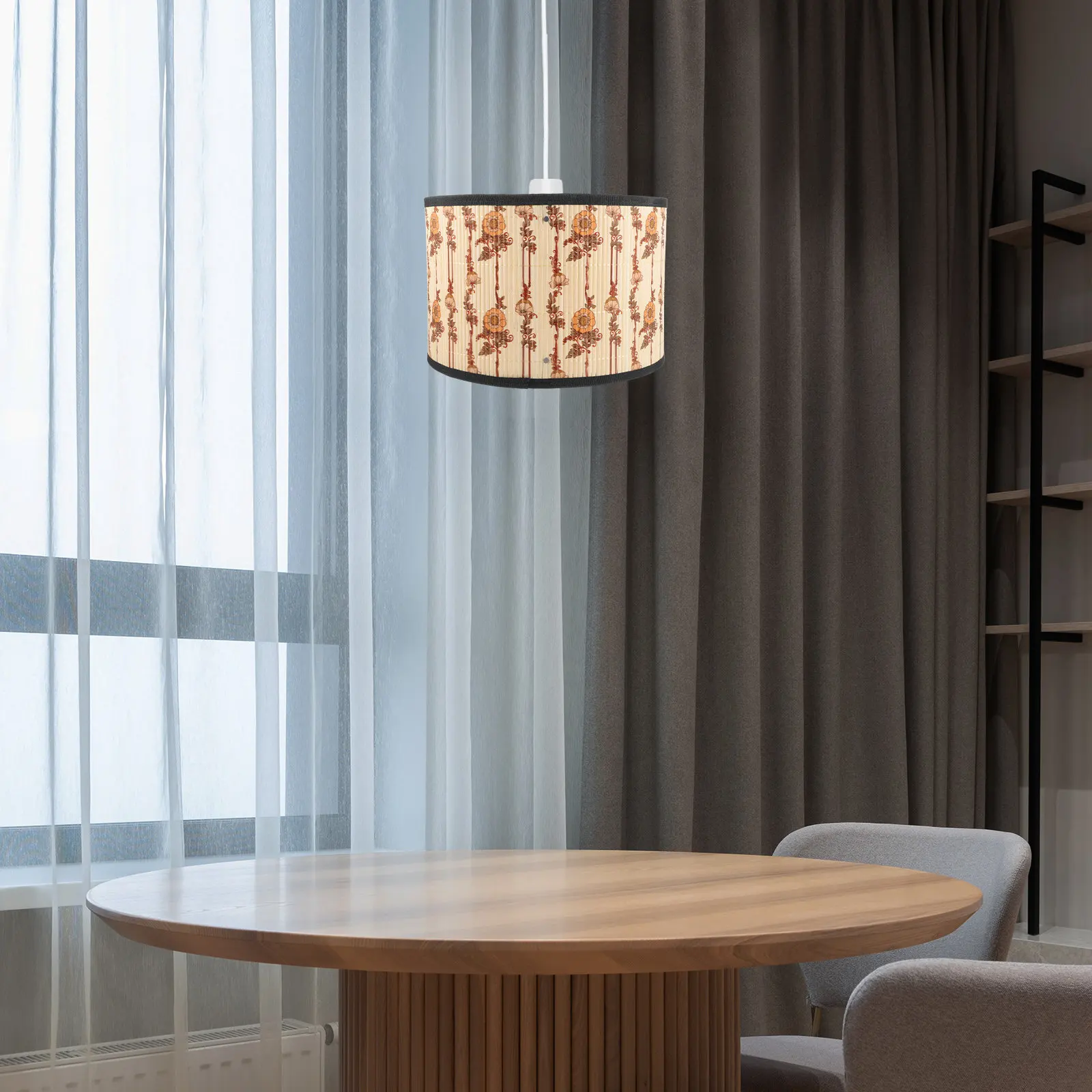 

Bamboo Decorative Lamp Shade Home Accessories for Living Bedroom Lamp Cover Hanging Cover Light Decorative Retro Style