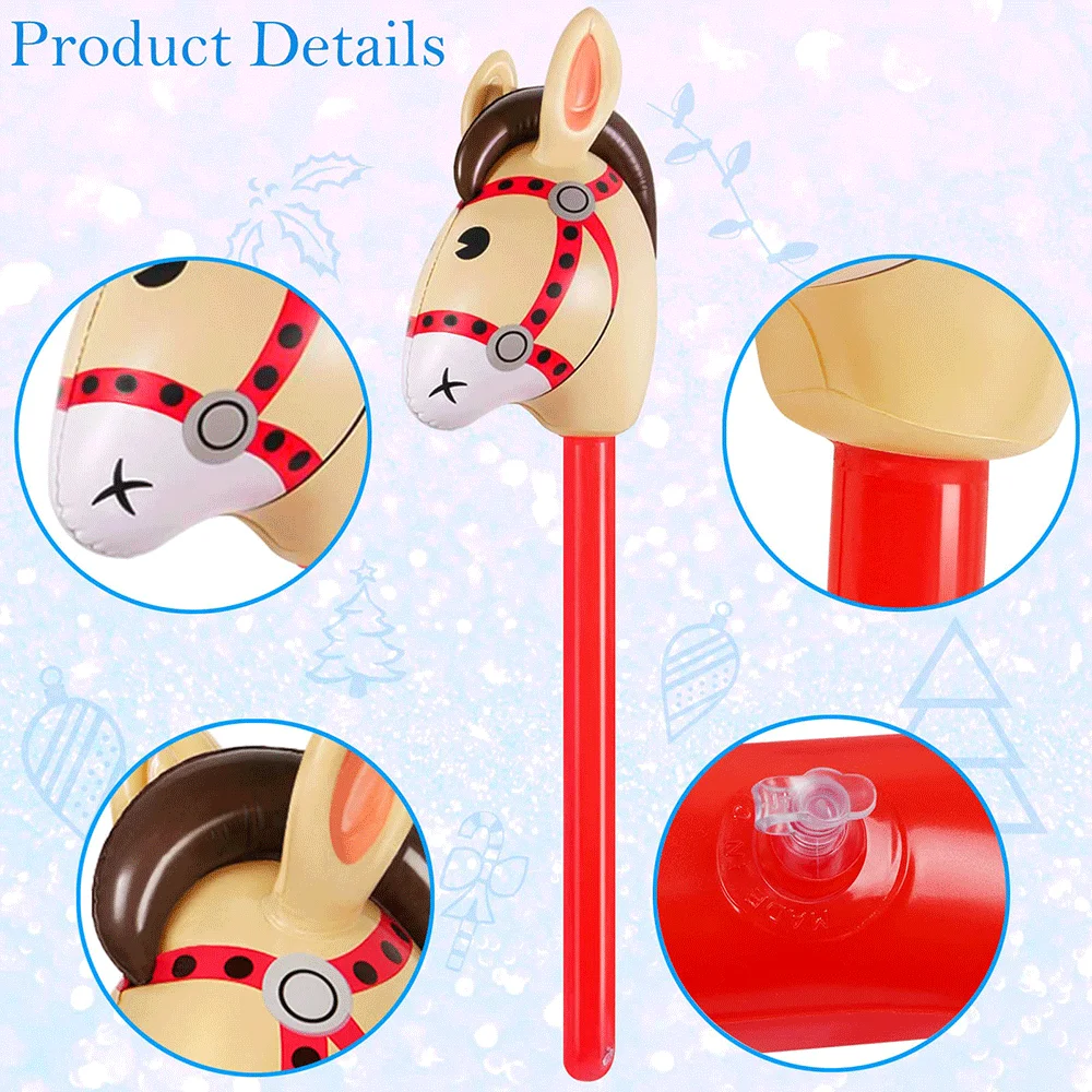 2Pcs 37in Pferd Stick PVC Aufblasbare Pferd Kopf Stick Luftballons Western Cowgirl Cowboy Party Decor Bauernhof Pferd Geburtstag Party geschenk – Detail 3