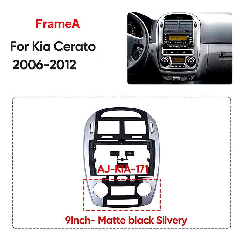 9 INCH Car Radio Audio 2DIN Adapterx Dashboard Fascia For KIA CERATO 2006-2012 Car DVD Player Dash Panel Frame Fitting Panel Kit