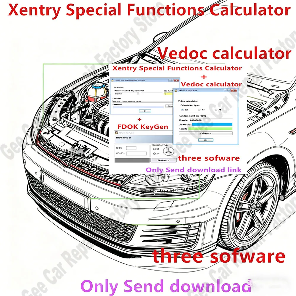 

Xentry Special Function Calculator and FDOK Vedoc Calculator with Keygen For European American car Models Star C3 C4 C5 C6 j2534