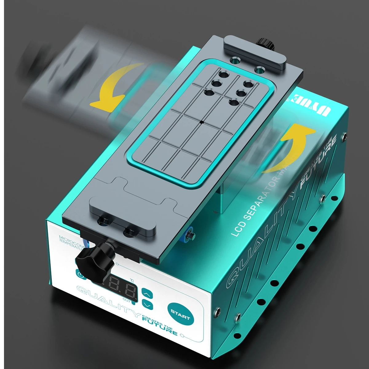 

958S-2 360° Rotatable Screen Separator, 400W Strong Suction, Auto Exhaust for 7" Phone Repair