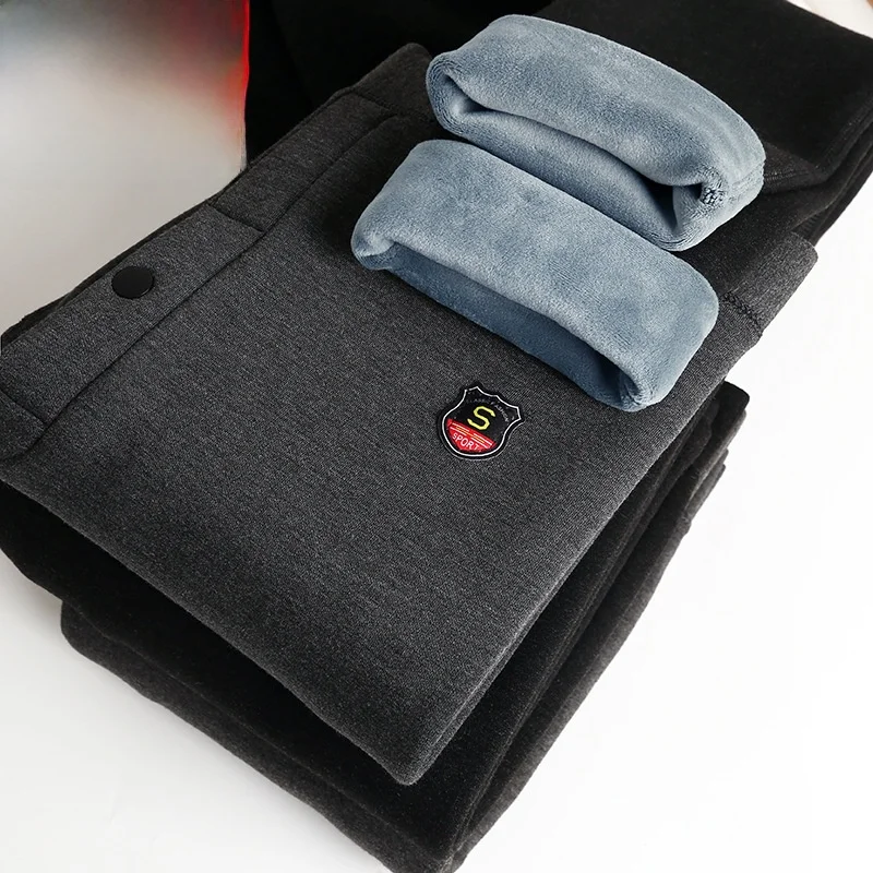 

Men's Thermal Fleece Lined Tight Fit High Waist Pants Autumn Winter Base Layer Bottoms Comfortable Polyester Fiber Underwear