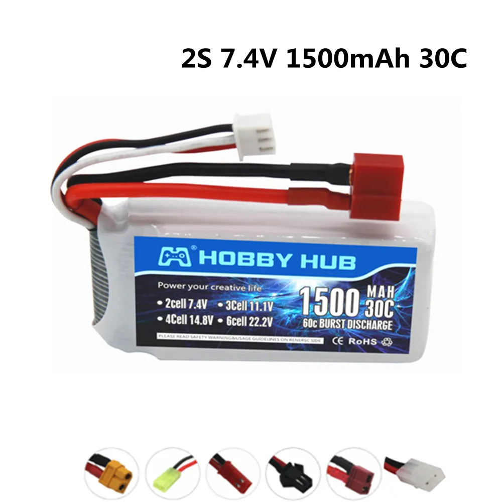 7.4V 1500mAh Lipo Battery For 144001 12428 12423 FT009 RC Boat car speedboat Spare Parts 2S 7.4 V 903462 Battery