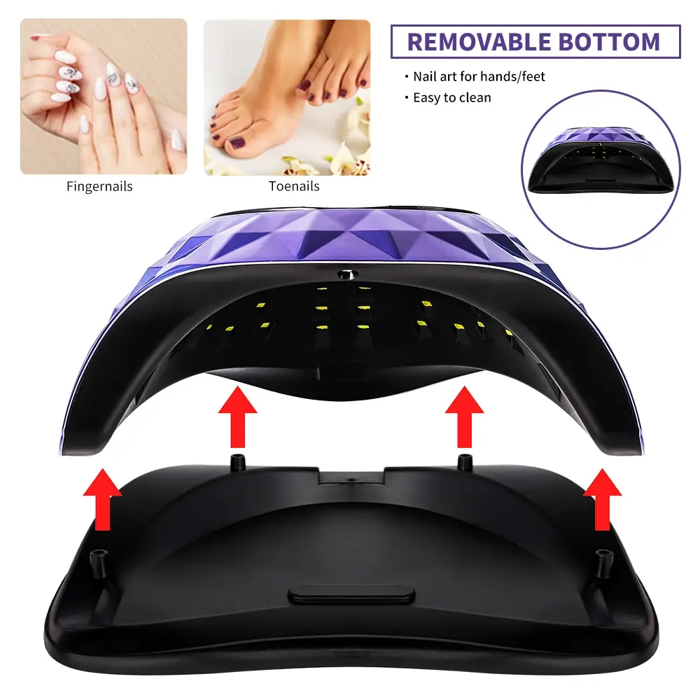 Secador de uñas UV LED de 216W, lámpara para curar todos los esmaltes de uñas de Gel con detección de movimiento, equipo profesional de herramientas de salón de manicura