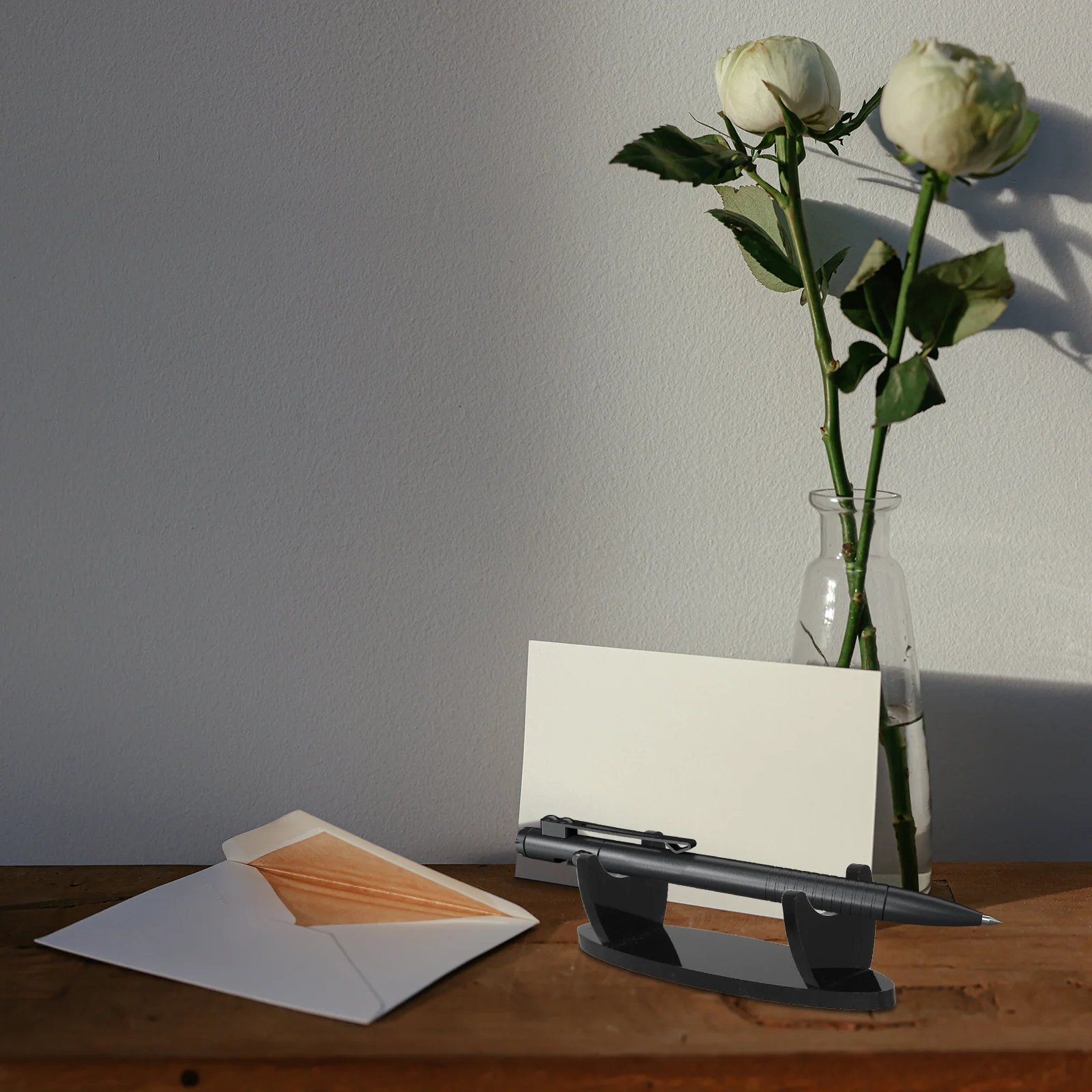 2Pcs Acrylic Pen Holder Black Vertical Display Stand Fountain Ballpoint Pencil Pen Rack Makeup Brush Organizer Desk Storage