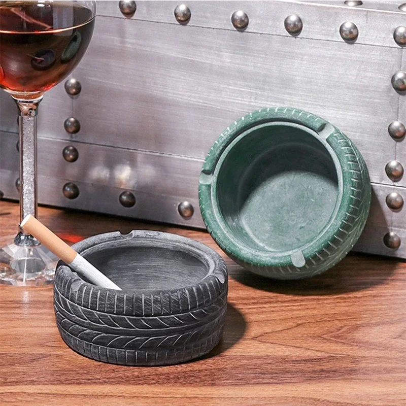 Personalized tire ashtray - resin wheel design, suitable for multiple scenarios, American retro decorative smoking accessories view 5