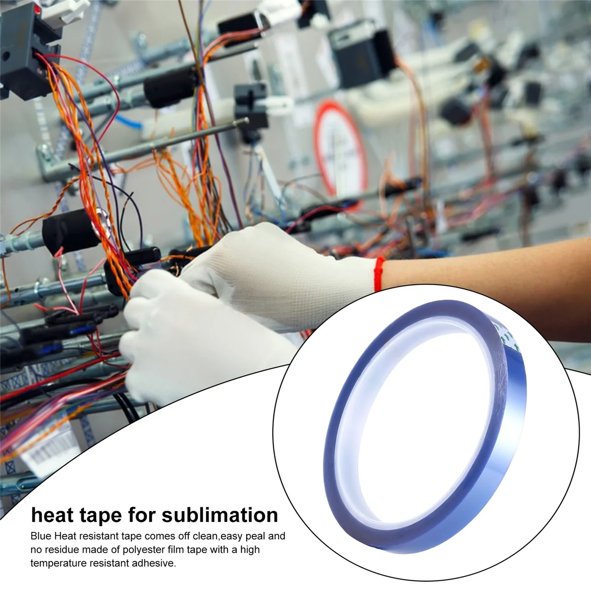 Heat Tapes Sublimation Blanks Tape, Sem Fita de Resíduo até 260Celsius para Heat Sublimation Press, 10 Rolls