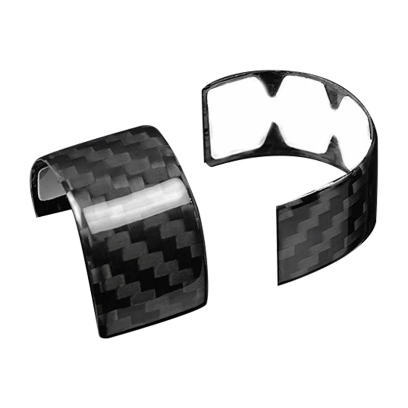 

Наклейка из настоящего твердого углеродного волокна для Fiat 500 2020 2021 2022 2023, кольцо на руль автомобиля, аксессуары (черный)