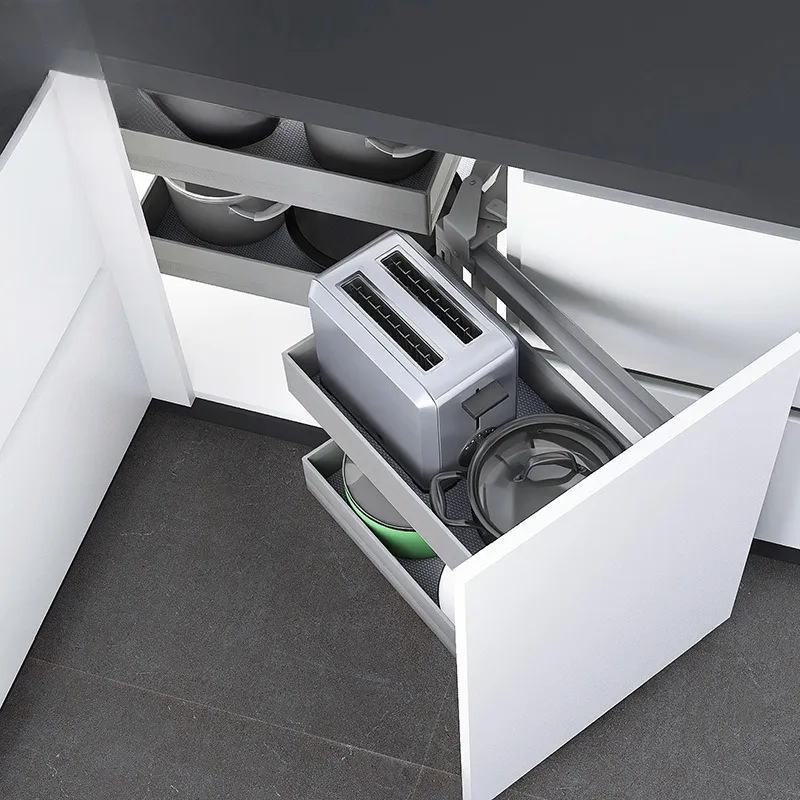 Cabinet corner pull basket kitchen seasoning  kitchen cabinet seasoning   aluminum alloy damping