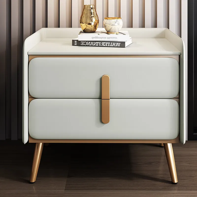 #Solid Wood Bedside Table Modern Minimalist Luxury-Feel Premium Bedroom Furniture High-End Trending Apartment Hospital Use 2
