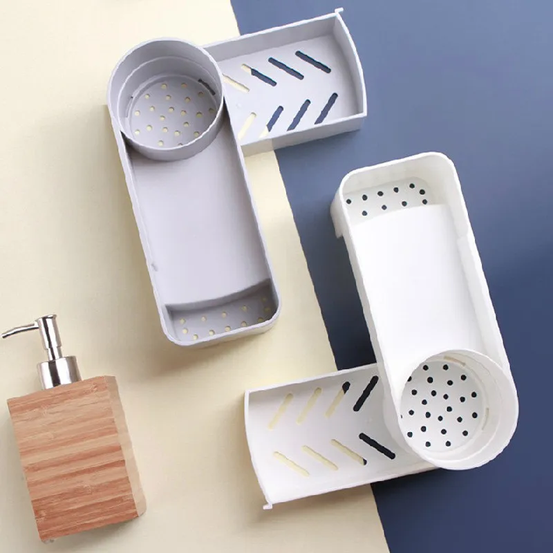 Roterende Magazijnstelling Badkamer Non Geperforeerde Muur Opknoping Rack Specerijen Opbergrek Keuken Opslag Rack