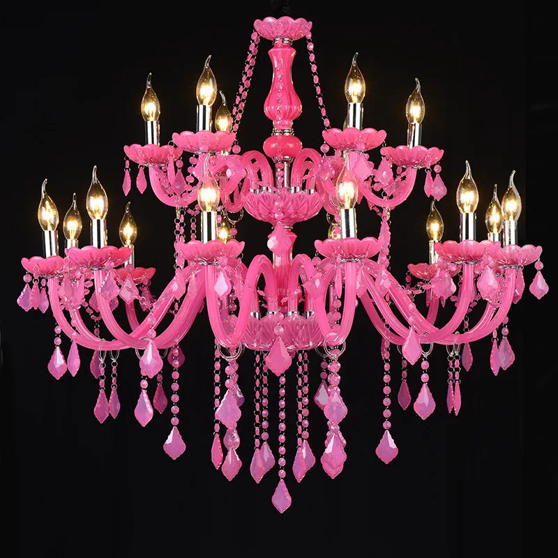 

European Crystal Chandelier Children's Bedroom Princess Room Chandelier Creative Clothing Store KTV Manga Coffee Lamps