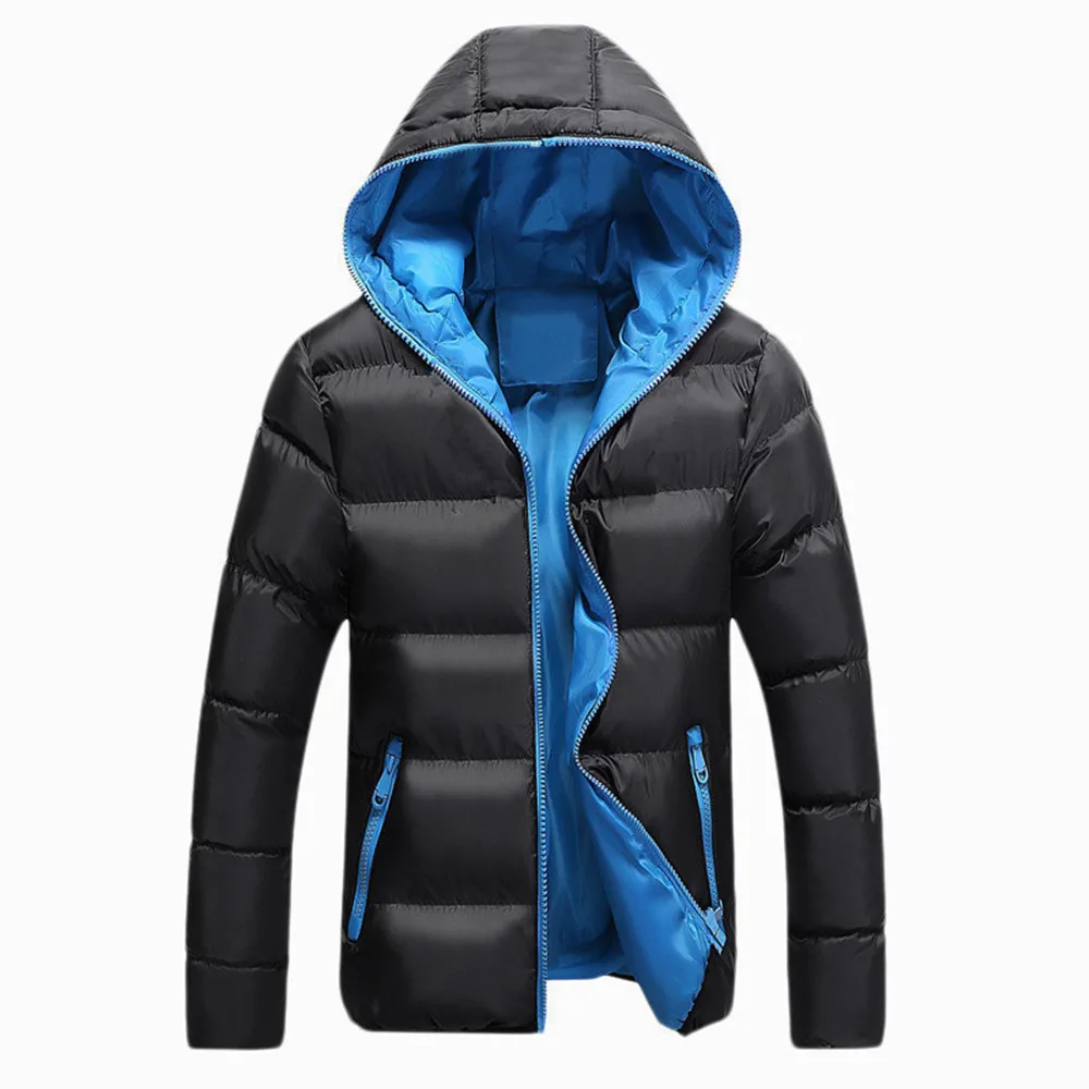 Men's Winter Thick Velvet Windproof Down Coat High Quality Warm Hooded Jacket