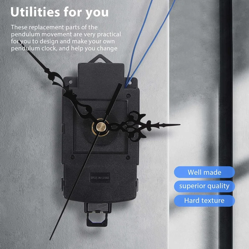 Quartz Pendulum Clock Movement With Black Hands,with Music Box Speaker,Battery Operated,Melody Mechanism for DIY Clock-A27I