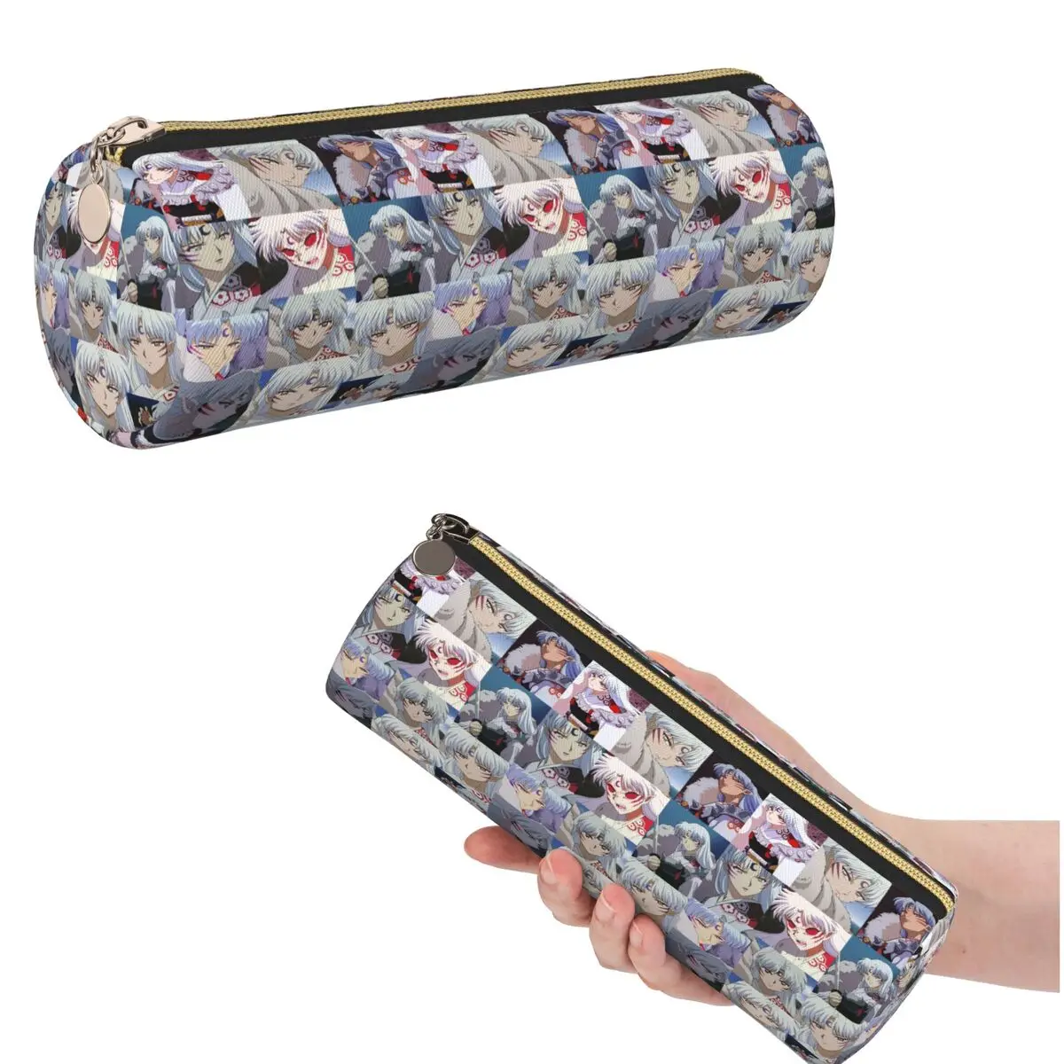 Manga Kimono Inuyasha Sesshomaru Federmäppchen für Studenten, Geschenke, zylindrische Stiftbox, Bleistiftbeutel, Bleistiftetui