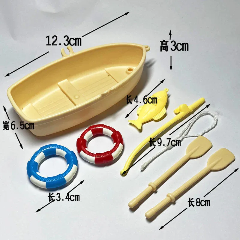 قارب محاكاة صغير، حلقة سباحة، صيد السمك، خزان الأسماك العائمة، نموذج لعبة مصغرة للمناظر الطبيعية، خرز مخصص للمناظر الطبيعية #2
