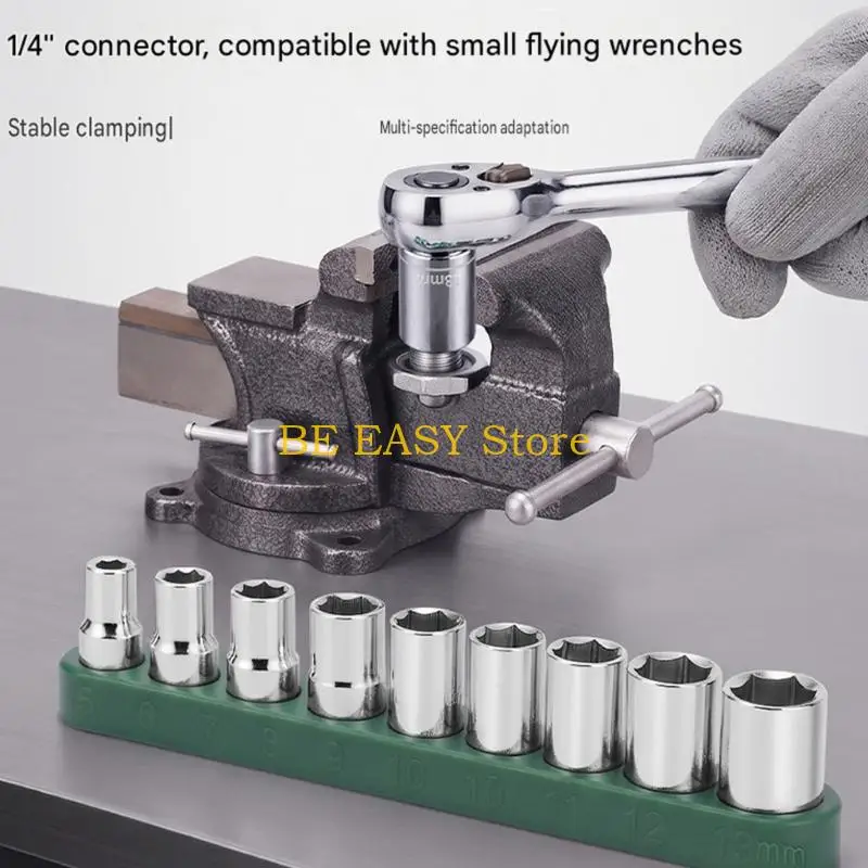 E28F 5-13mm Damaged Nut Tool Set for Use with Common Drive Tool, with Organized Storage for Household Hardware and Mechanical
