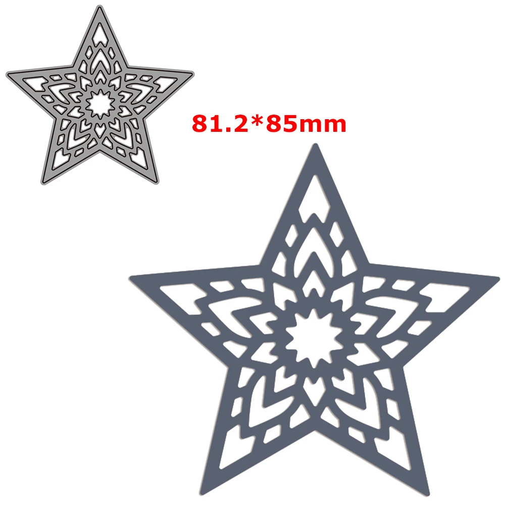 Hallow Five-Pointed Star Metal Cutting Dies Knife Diy Scrapbooking Paper Card Craft Decor Album Making Template 2022 Hot Sale