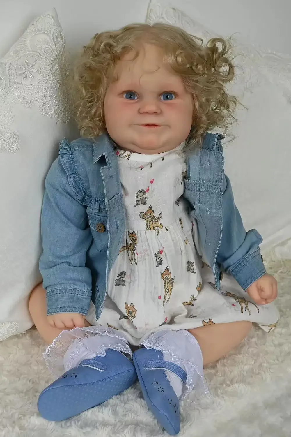 SINO-BB Customized Limited Supply 24inch Reborn Baby Maddie With Hand-Rooted Hair Already Finished Doll With different dress