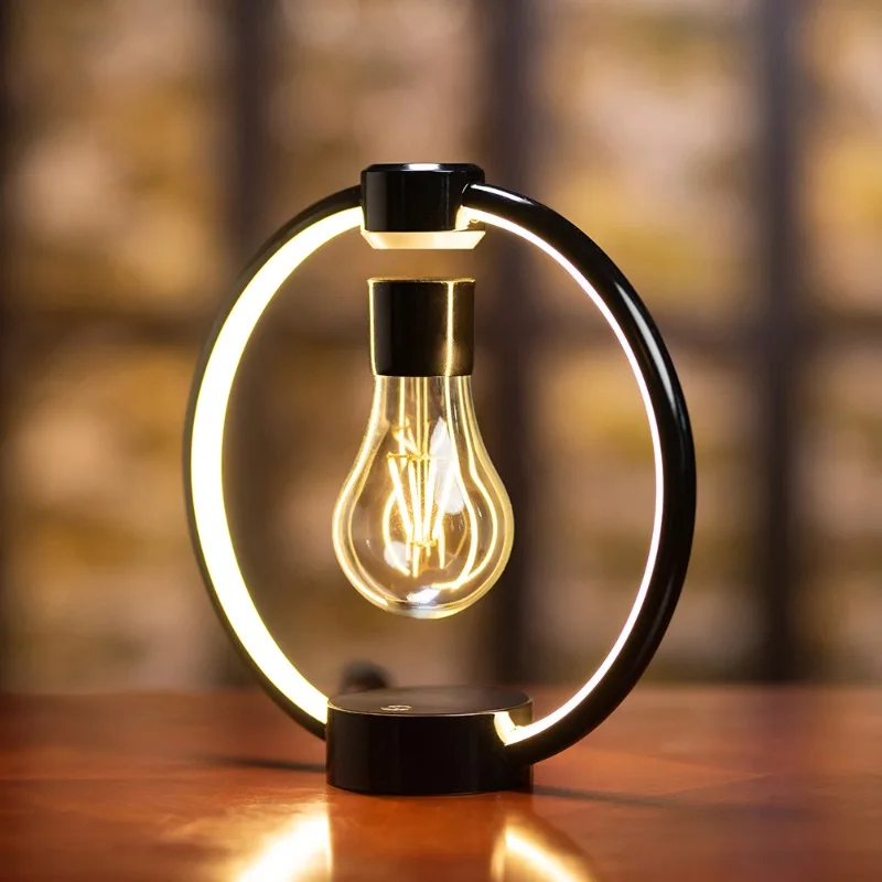 Magnetic Levitating Floating LED Bulb Table Lamp Night Light Home Bedroom Office Decor Creative Tech Birthday Gift for Boy Girl