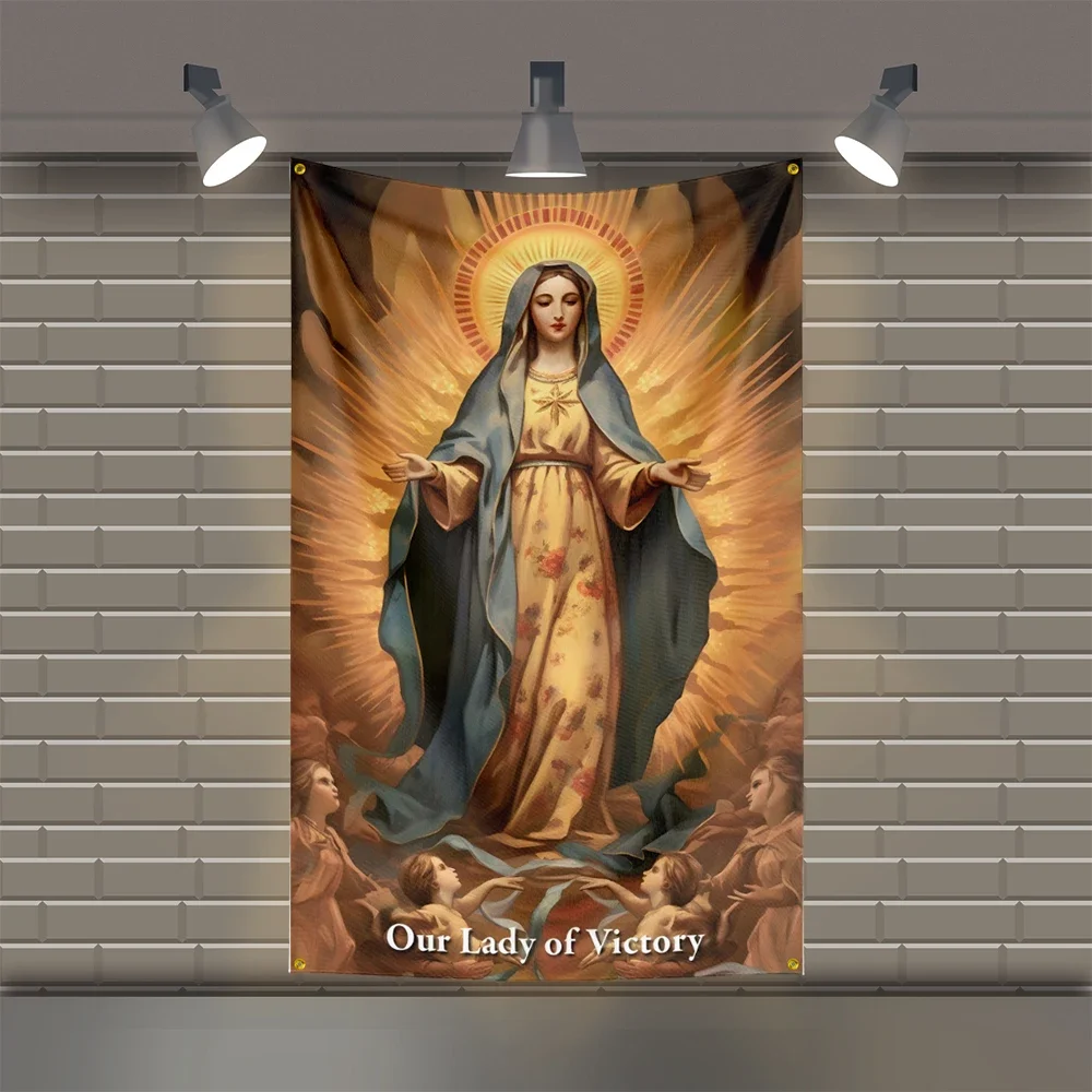 3x5 Ft Virgin Mary Our Lady of Guadalupe Jesus Flag Polyester Printed Auto 3I M Flags for Room garage Decor Home Family alexa