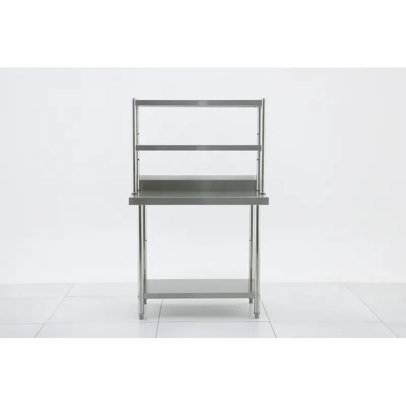 Stainless Steel Table with Removable Overshelves Metal Table Prep Table for Home Kitchen Restaurant Garage Warehouse