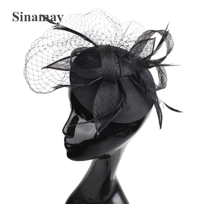 

Women Chic Fascinator Hat Cocktail Wedding Party Church Headpiece kentucky Headwear Feather Hair Accessories