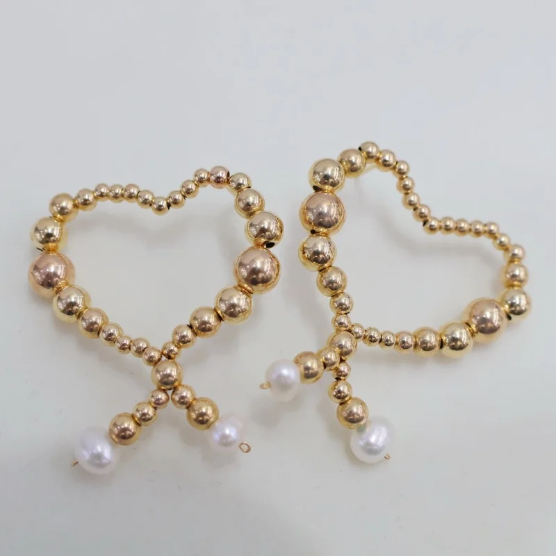 

SGARIT натуральный пресноводный жемчуг 14-каратного золота, милые романтические серьги в форме сердца для женщин, модные украшения «сделай сам»