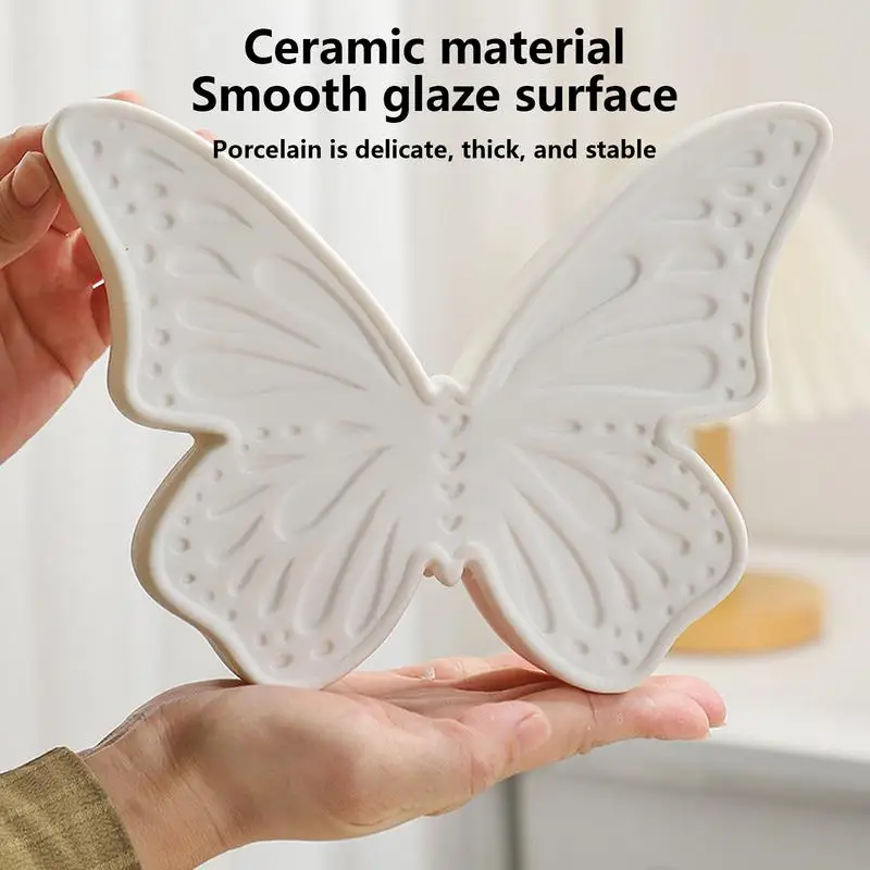 Cerâmica Butterfly Bedside Table Lamp, Luz noturna reutilizável para crianças, Study Rooms Quartos