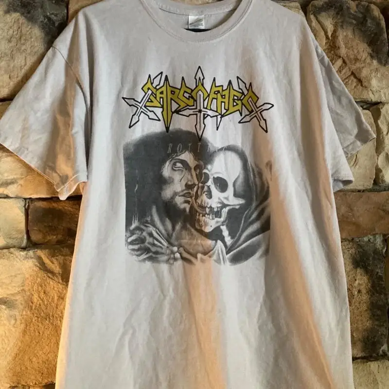 Reprint Xl Vintage Sarcofago Rotting T Shirt Sepltura Black Metal Thrash Slaye