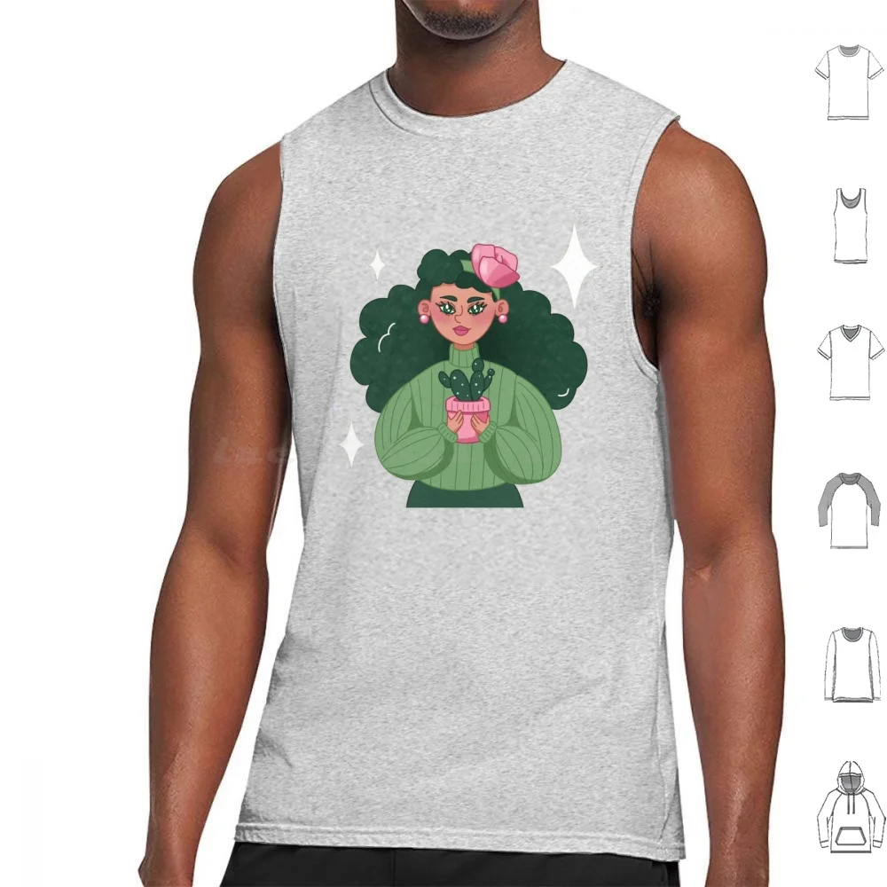 Stunning Girl Tank Tops Print Cotton Girl Beautiful Cute Lady Adorable Hair Pretty