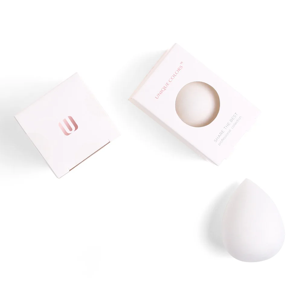 Private Label Packaging Best Beauty White Sponge Blender Wholesale Non Latex Custom Printed Makeup Sponge Blender with Paper Box