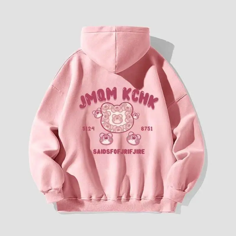 Tops Autumn winter Womens Clothing High Street Print Street Sweatshirt Hoodie Couple Hooded Sweater Women's Autumn Loose