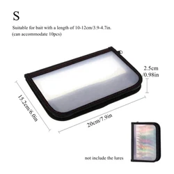 Plastic Transparent Visual Squid Jig Lure Hooks Storage Case With Two Way Zipper Fishing Lures Bag For Storing Squid Hooks Lure