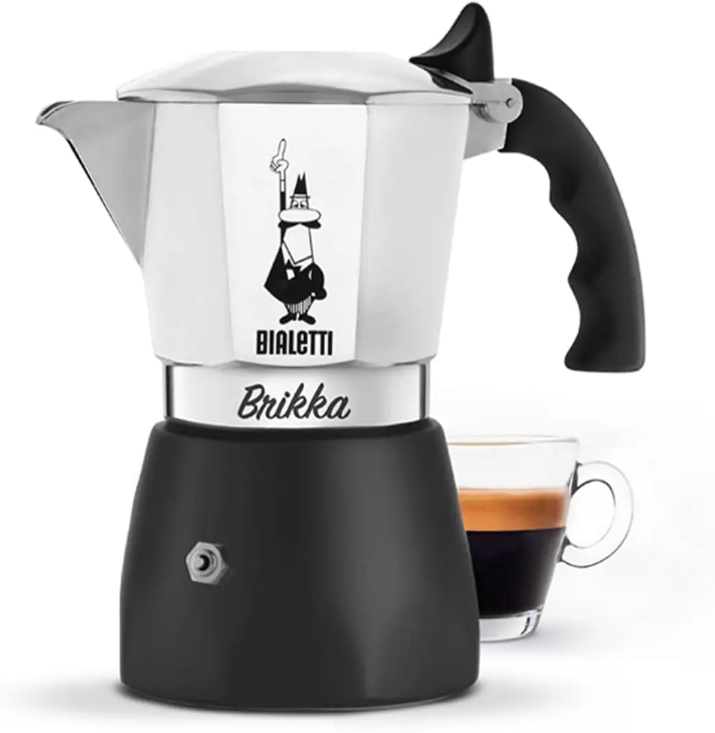 

Bialetti - New Brikka, Moka Pot, the Only Stovetop Coffee Maker Capable of Producing a Crema-Rich Espresso, 4 Cups