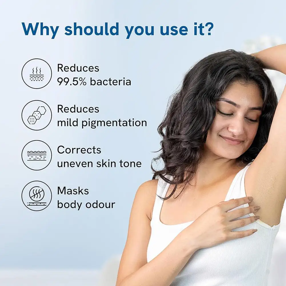 Rolo de axila 4% aha bha em 50ml, bola de rolo de cuidados nutritivos para pele suave e suave, hidratação da pele das axilas, remove odor