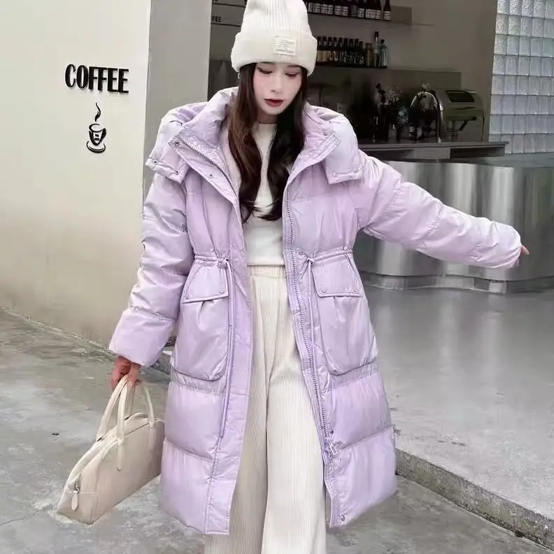 2025 hiver femmes doudoune ample à capuche sangle Tube droit Pike veste