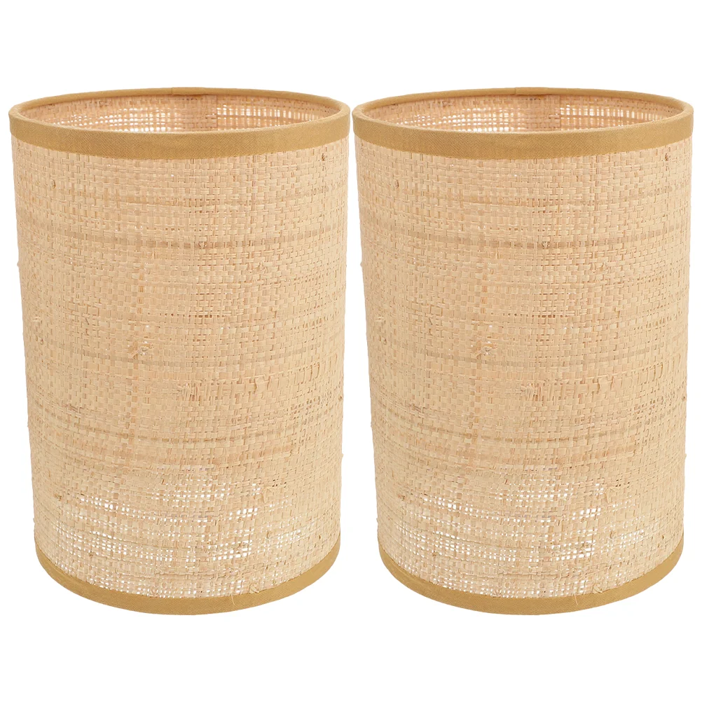 2 Pcs Lamp Shade Rattan Shades for Table Lamps Bohemia Long Metal Country Modern